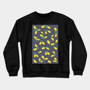 Lemon Drops on Navy Blue Crewneck Sweatshirt